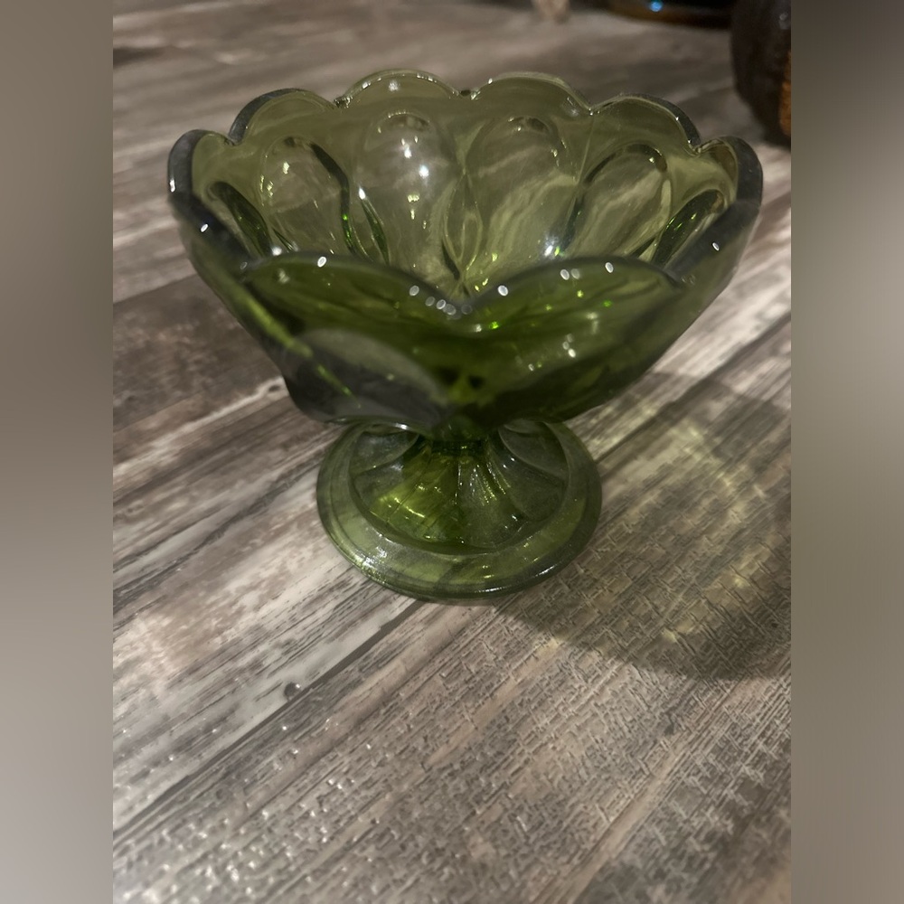 Vintage Small Green Compote